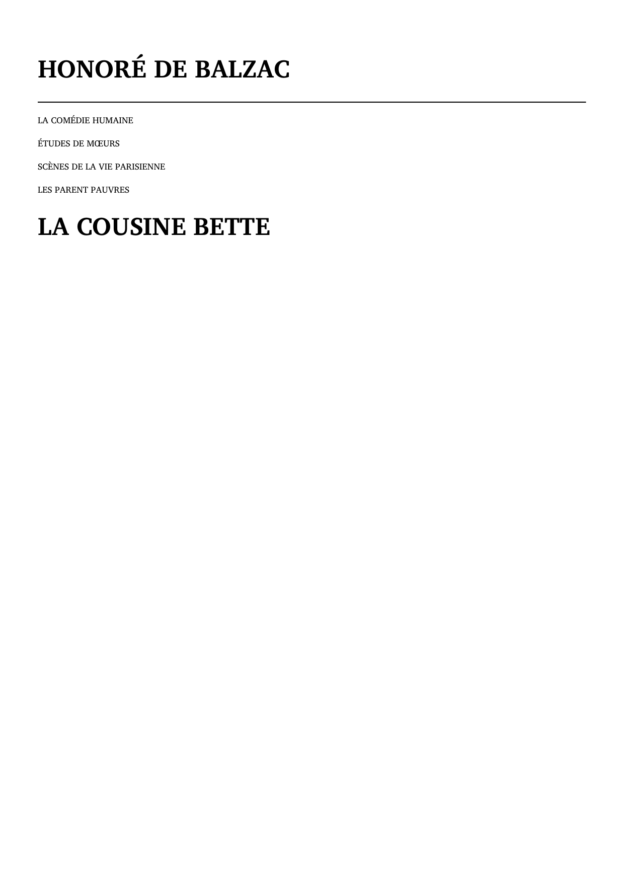 Honoré de Balzac - 61 La cousine Bette